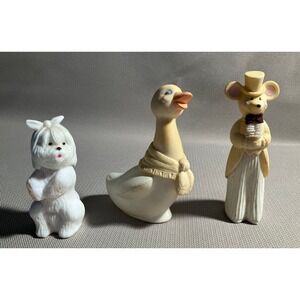 Avon Vintage Mouse Groom & Mrs Quackles & Dog Kerchief Bandage Empty